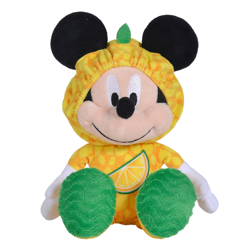  mickey souris peluche citron jaune 25 cm 